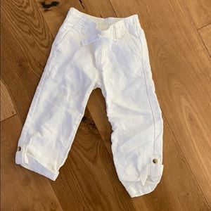 Kids pants white linen